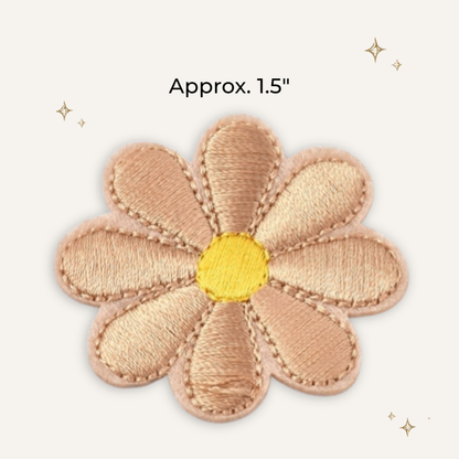Khaki Daisy Embroidered Patch - RTS