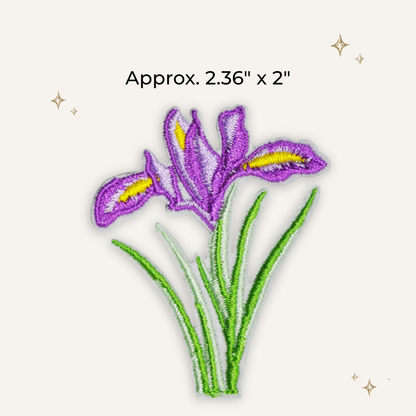 Iris Flower Embroidered Patch