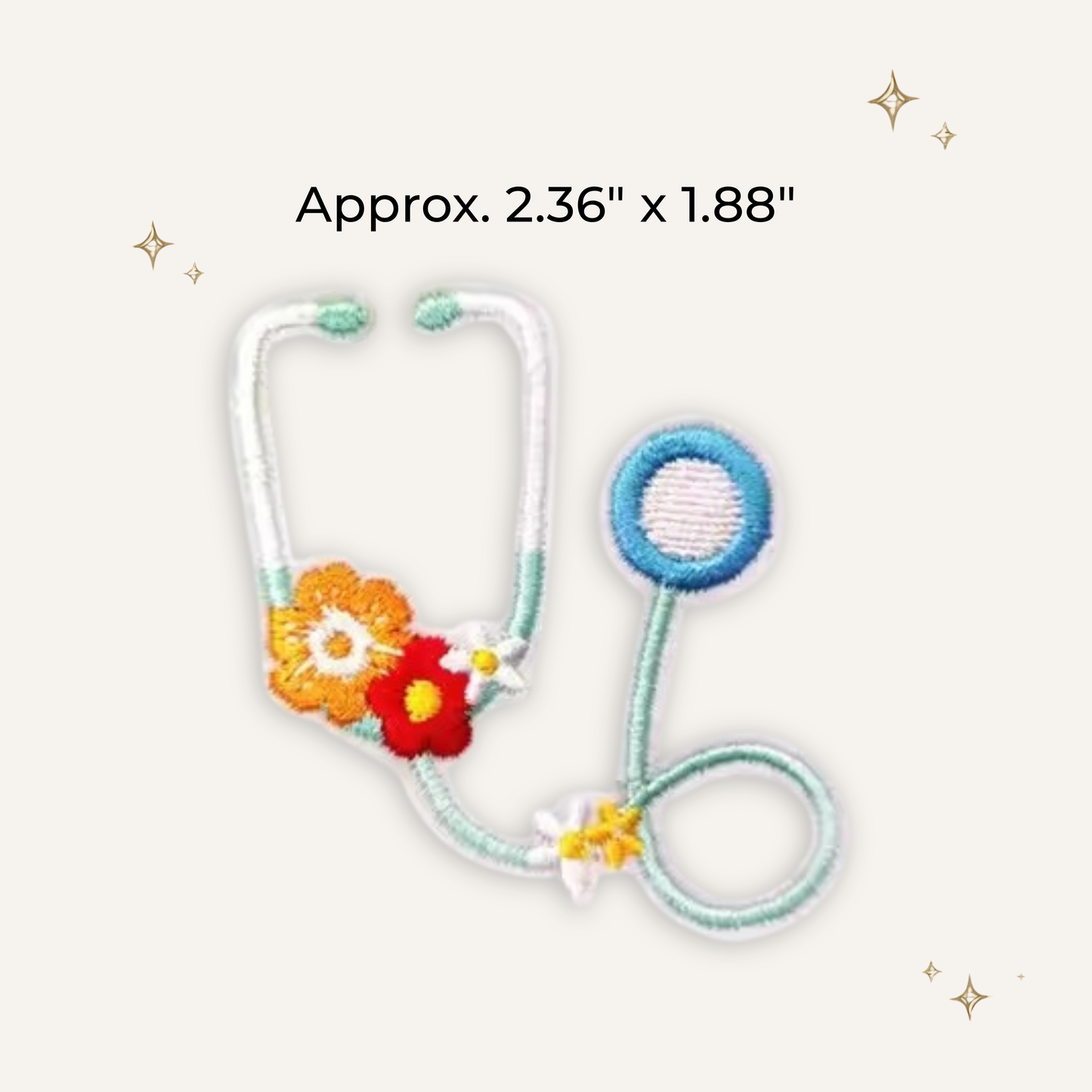 Flower Stethoscope Embroidered Patch