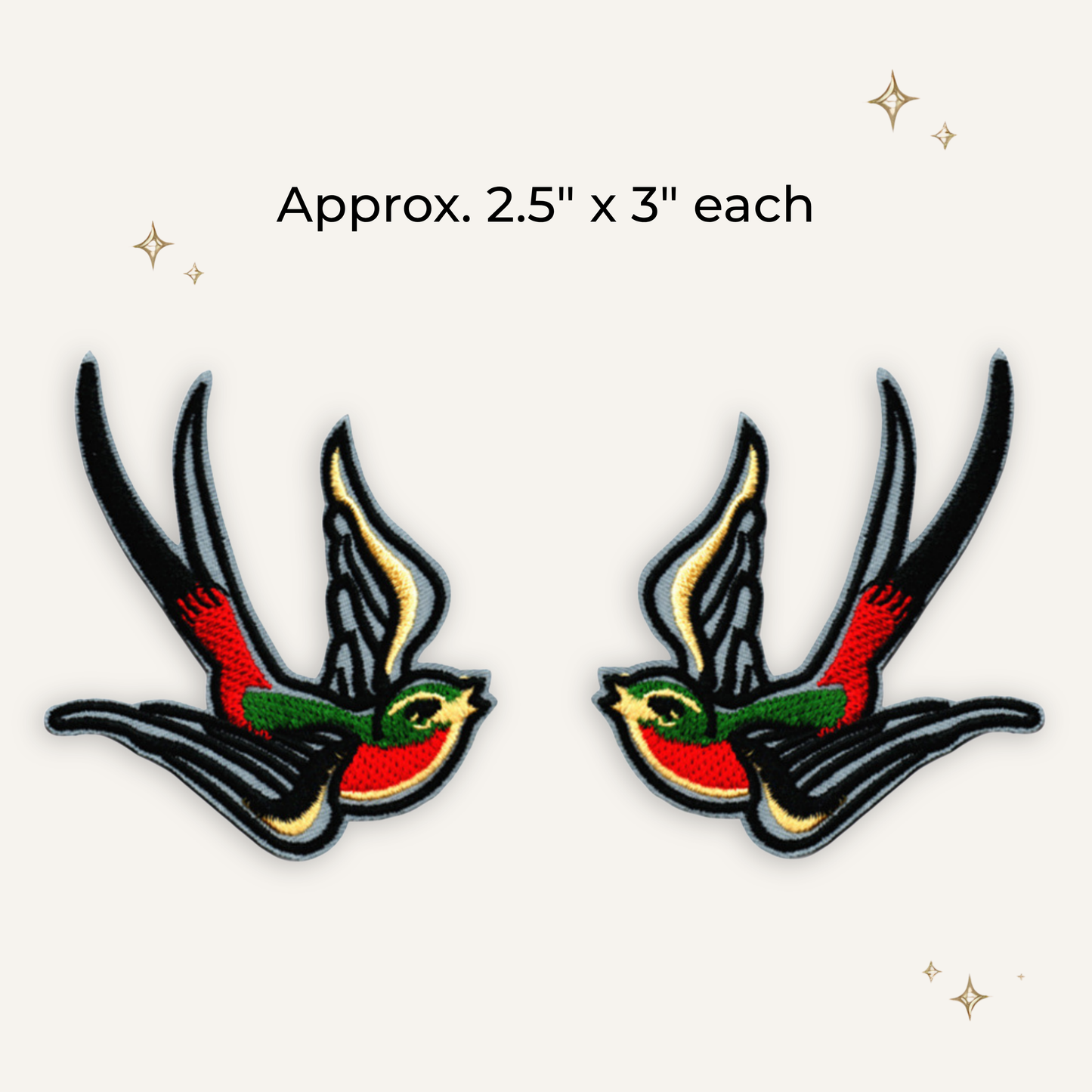 Swallow Pair Embroidered Patch