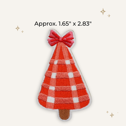 Christmas Preppy Plaid Tree Embroidered Patch