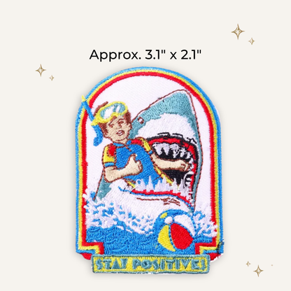 Classic Scary Movie Positive Jaws Embroidered Patch