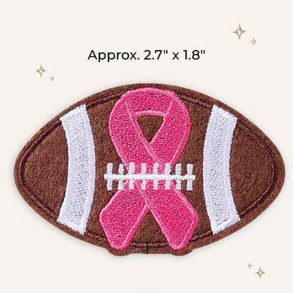 Breast Cancer Football Embroidered Patch