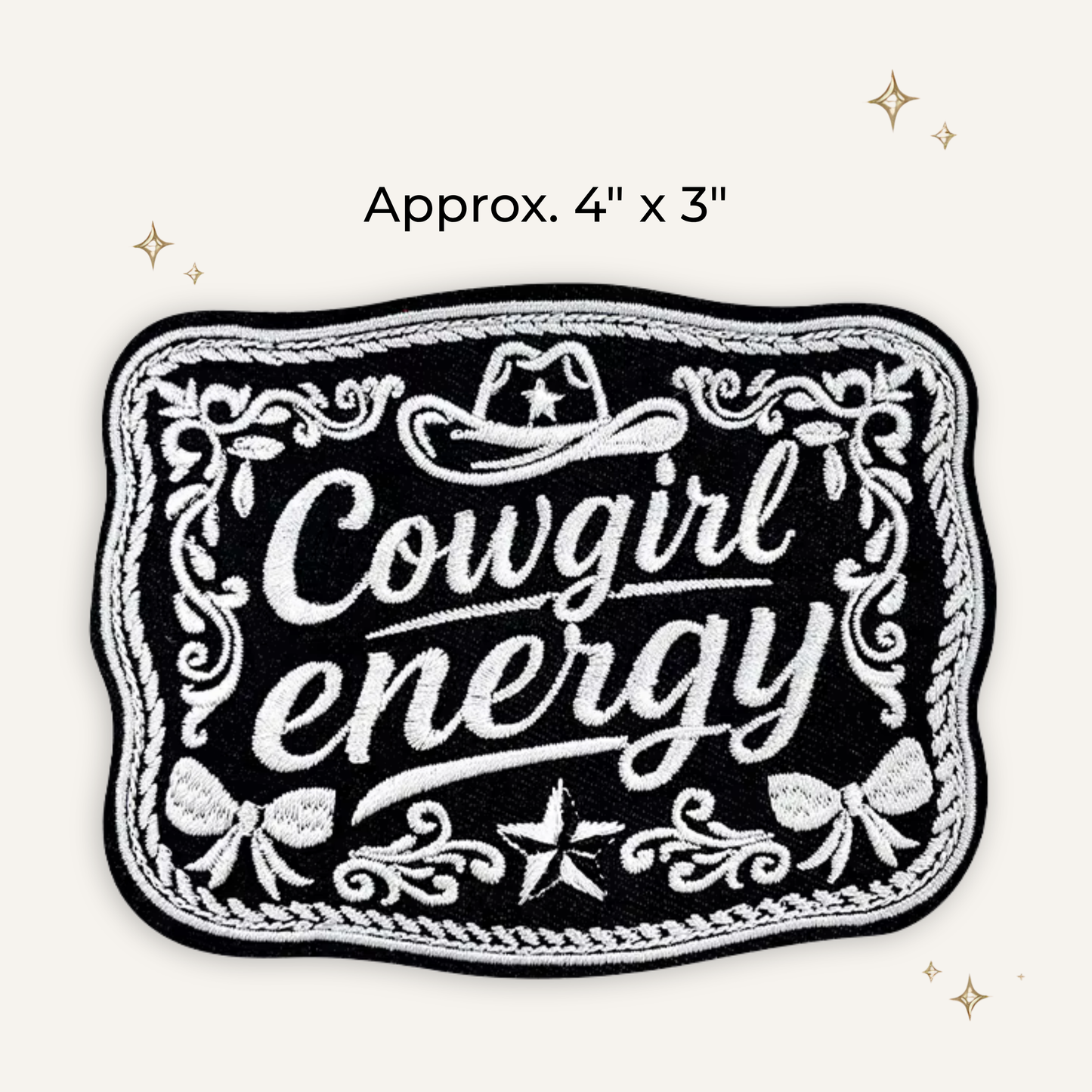 Cowgirl Energy Buckle Embroidered Patch