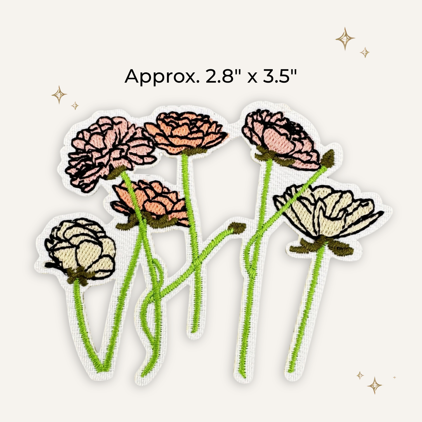 Boho Poppy Field Embroidered Patch