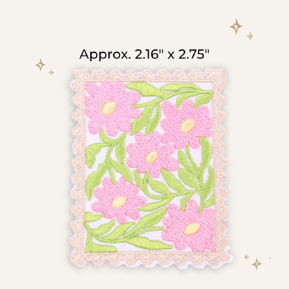Matisse Inspired Pastel Pink Flower Embroidered Patch