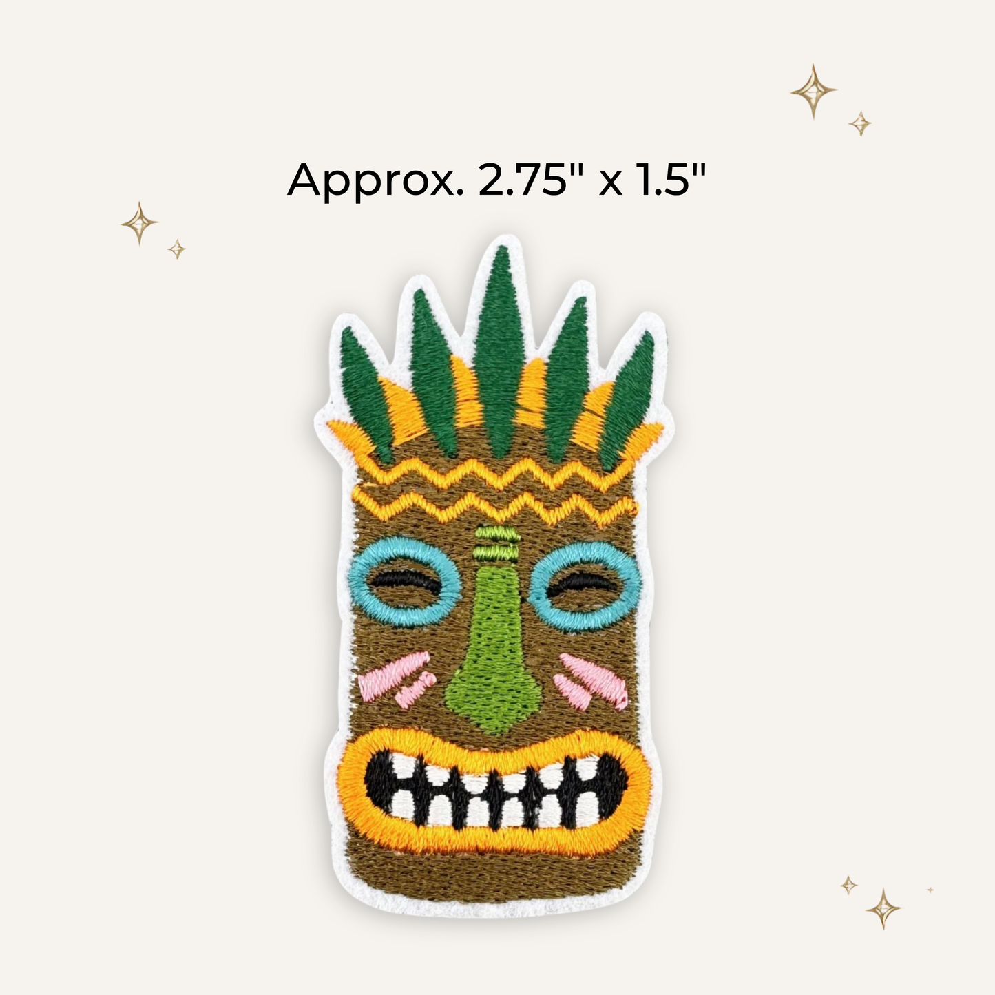 Tiki Head Mask 1 Embroidered Patch