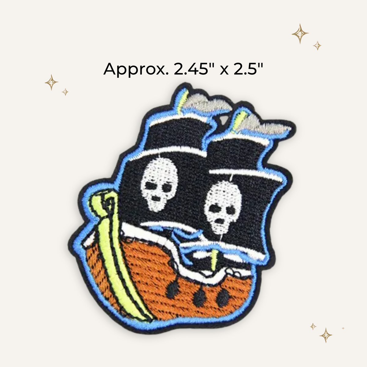 Pirate Ship Skull Flags Embroidered Patch
