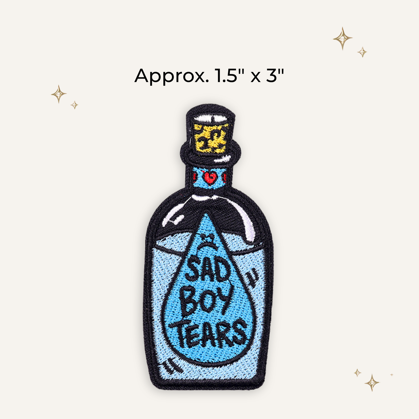 Sad Boy Tears Embroidered Patch- RTS