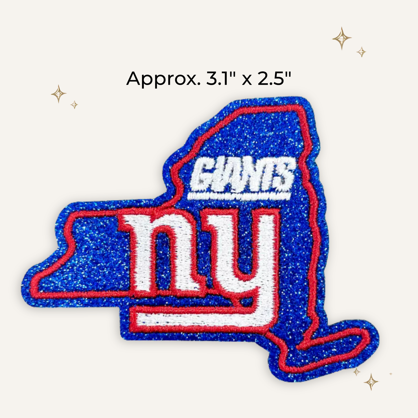 New York Giants State Glitter Embroidered Patch