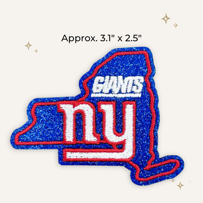 New York Giants State Glitter Embroidered Patch