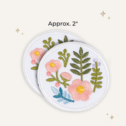 Cottage Floral Pink Bouquet Embroidered Patch