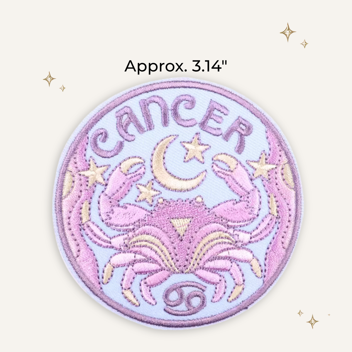 Retro Pastel Cancer Zodiac Embroidered Patch