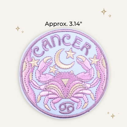 Retro Pastel Cancer Zodiac Embroidered Patch