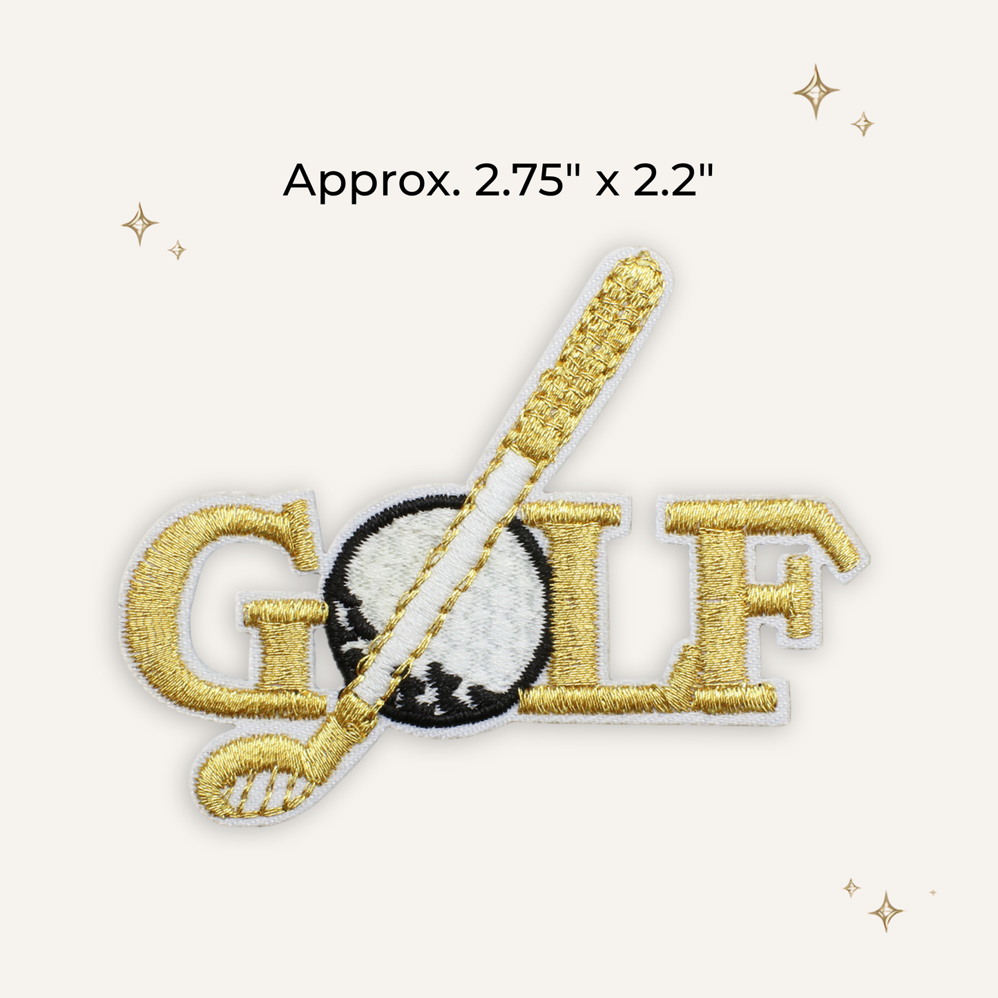 Golf Gold Embroidered Patch