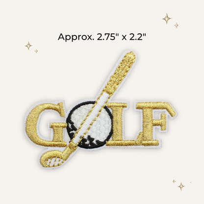 Golf Gold Embroidered Patch