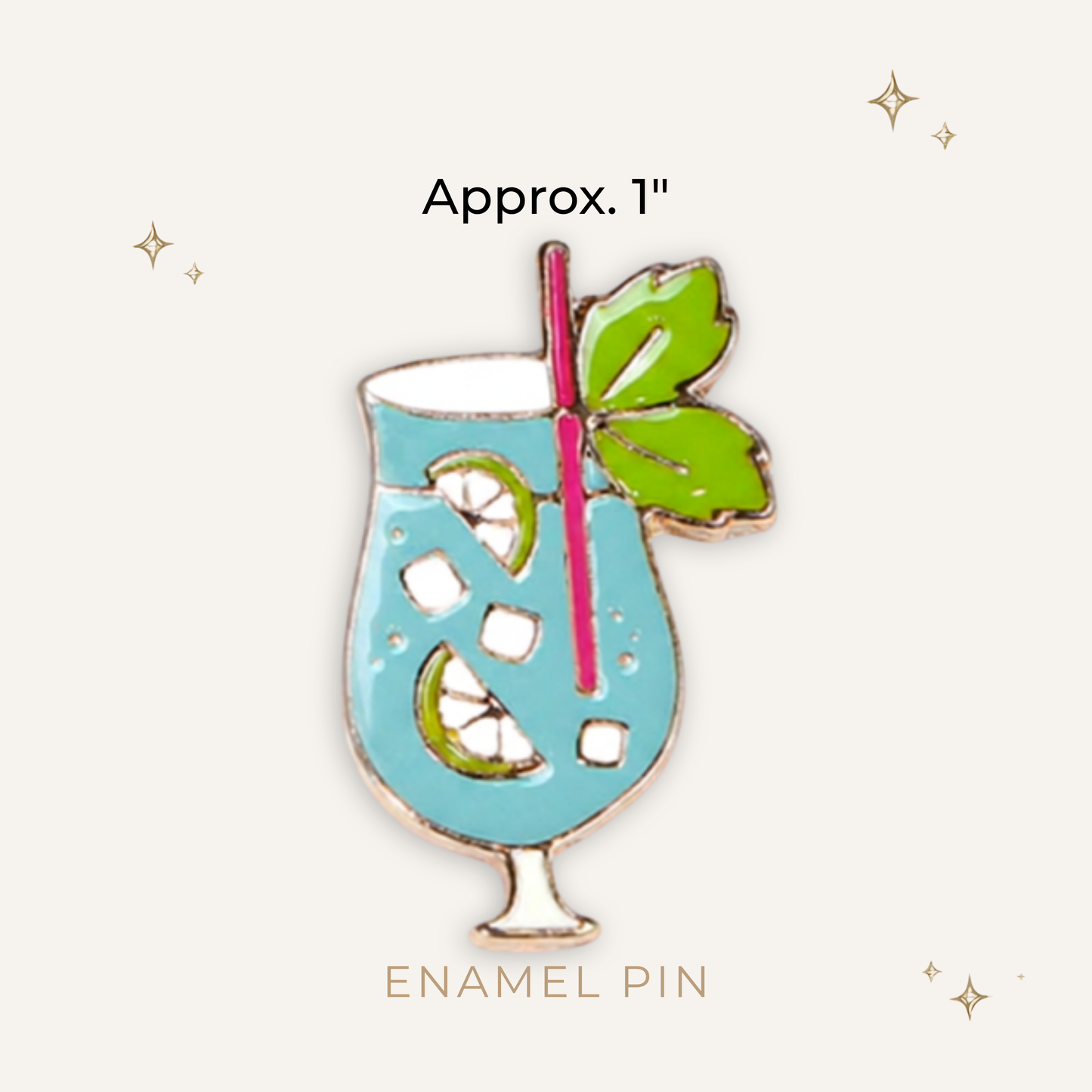 Blue Cocktail Enamel Pin