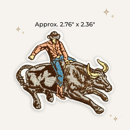 Cowboy Rodeo Bull Rider Embroidered Patch