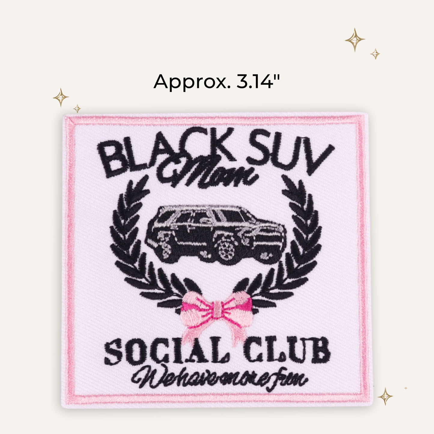 Black SUV Mom Social Club Embroidered Patch