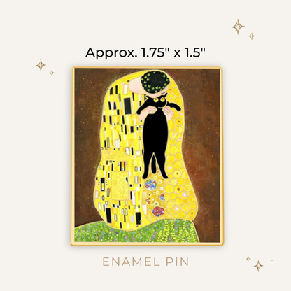 Black Cat Klimnt Kiss Enamel Pin