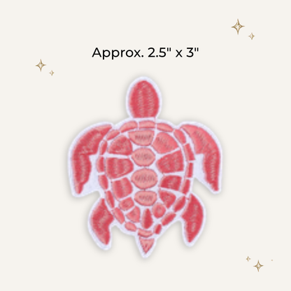 Pink Turtle Embroidered Patch- RTS
