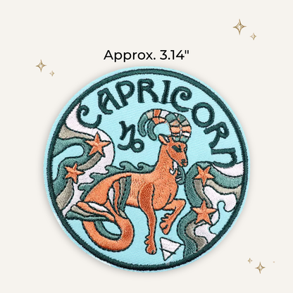 Retro Pastel Capricorn Zodiac Embroidered Patch