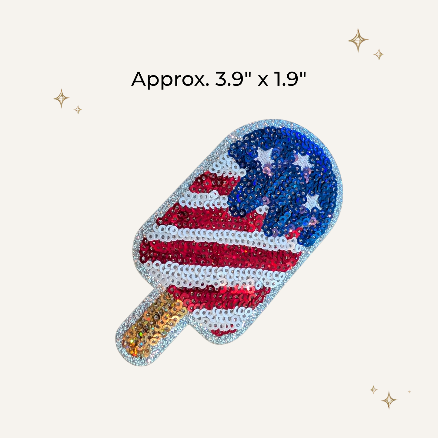 USA Popsicle Sequin Embroidered Patch