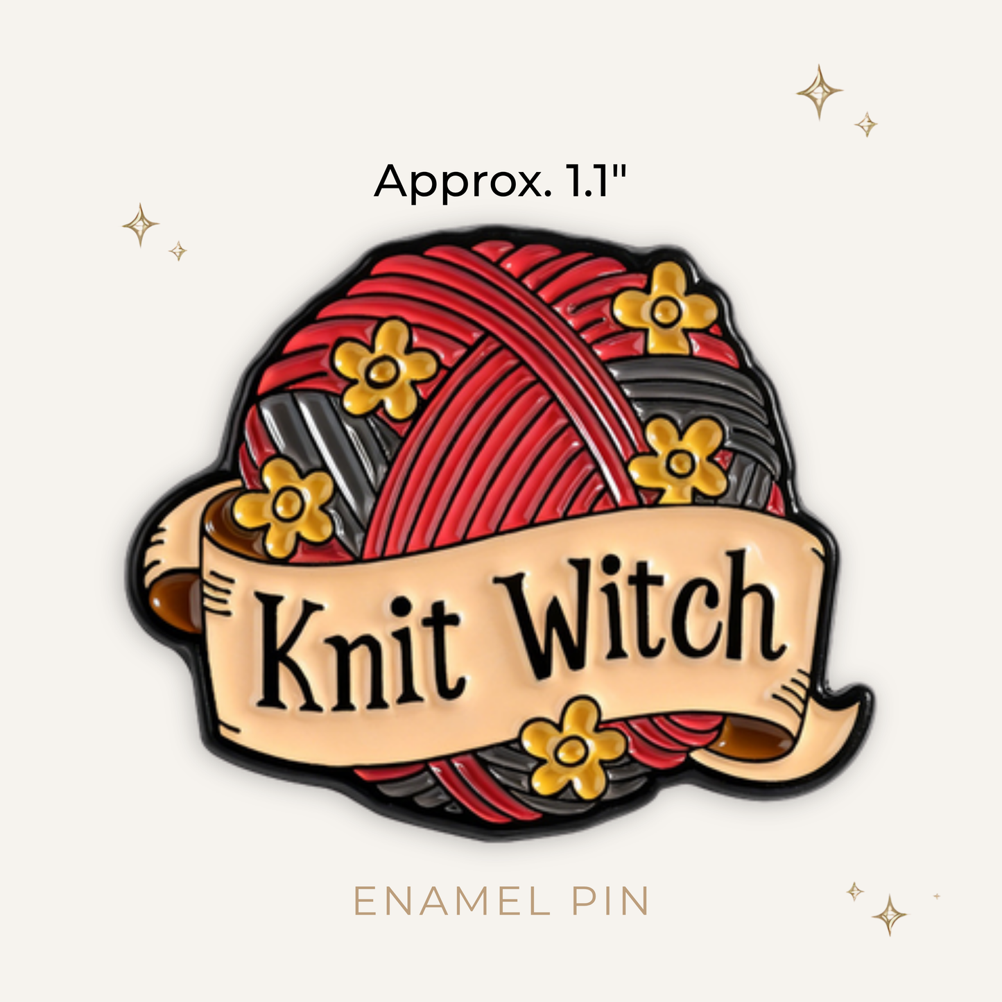 Knit Witch Enamel Pin