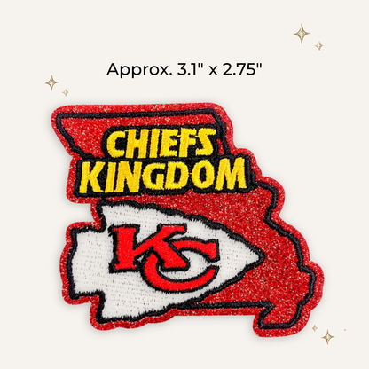 Kansas City Chiefs State Glitter Embroidered Patch