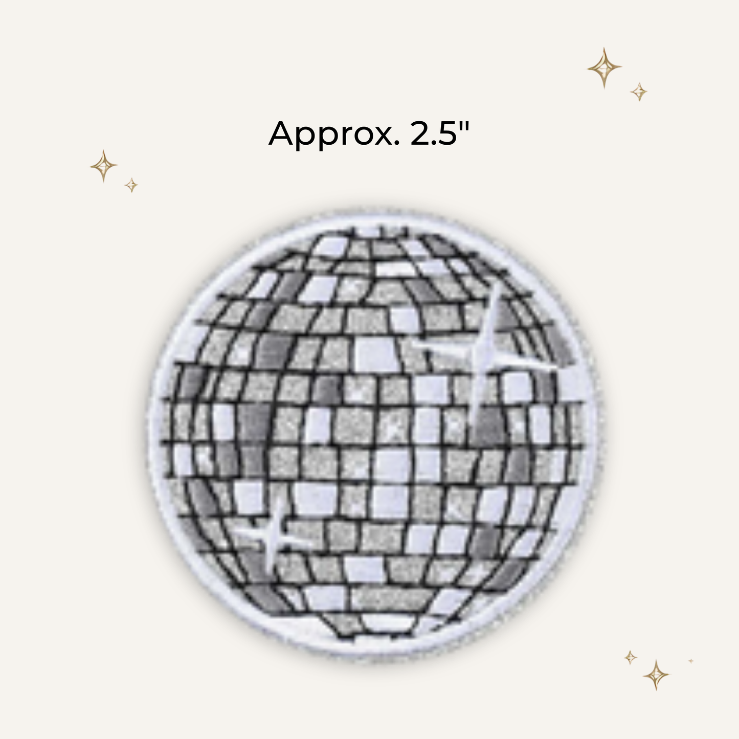Glitter Disco Ball Embroidered Patch- RTS