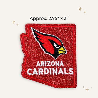 Arizona Cardinals State Glitter Embroidered Patch