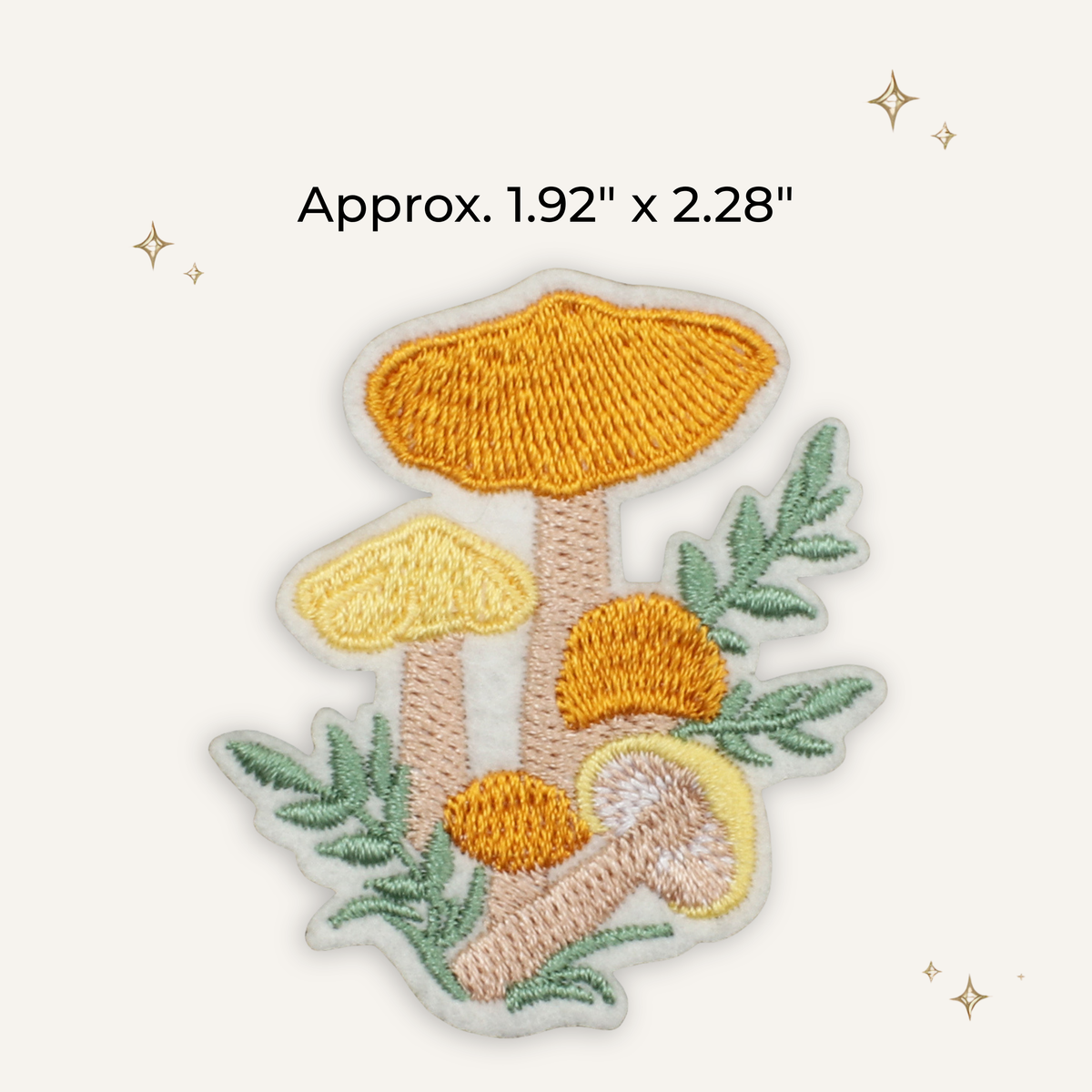 Magic Garden Golden Mushrooms Embroidered Patch