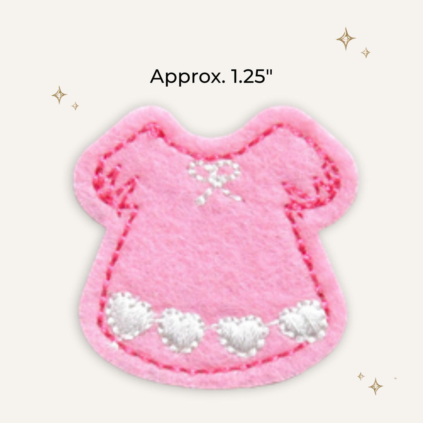 Baby Pink Shirt Embroidered Patch- RTS