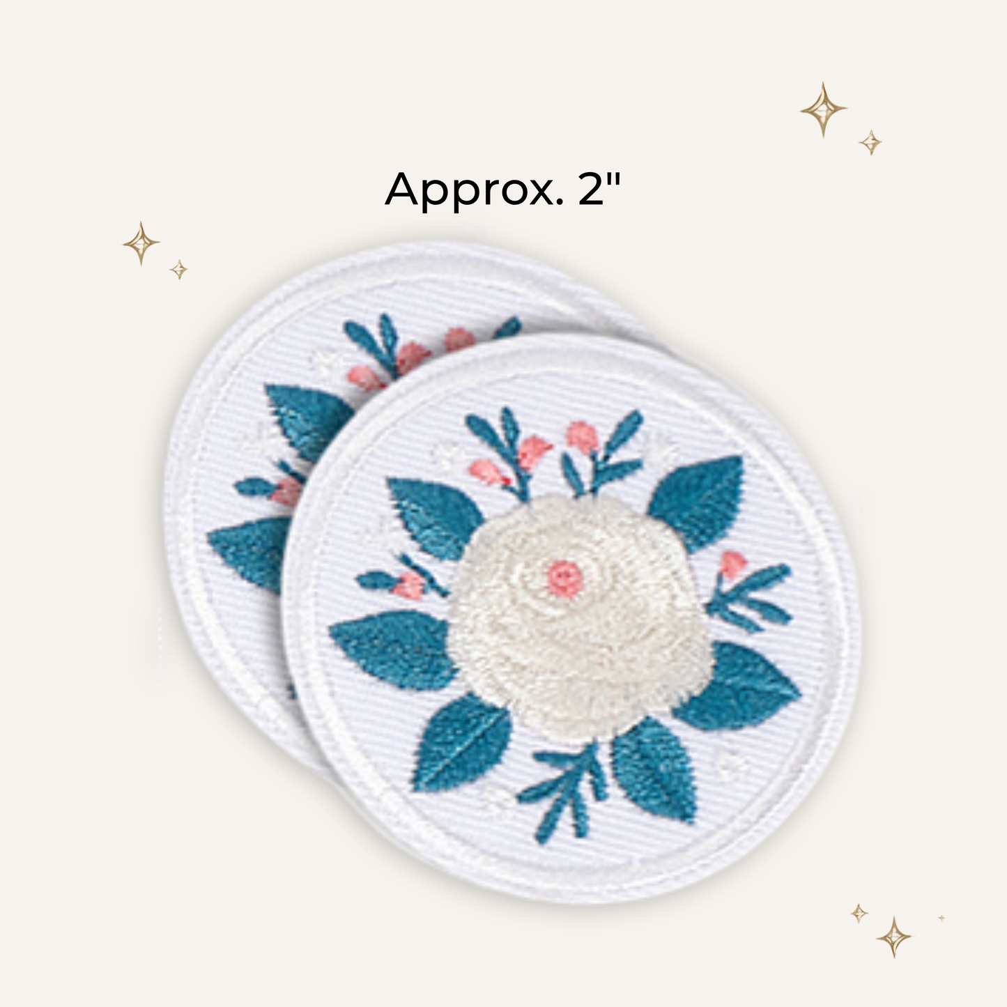 Cottage Floral Peony Embroidered Patch