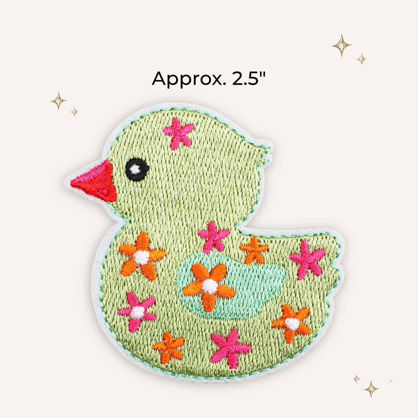 Flower Power Duck Embroidered Patch