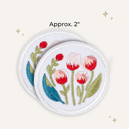 Cottage Floral Tulip 2 Embroidered Patch