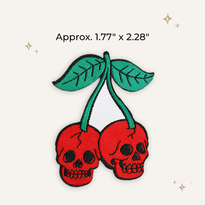 Cherry Skull Woven Patch