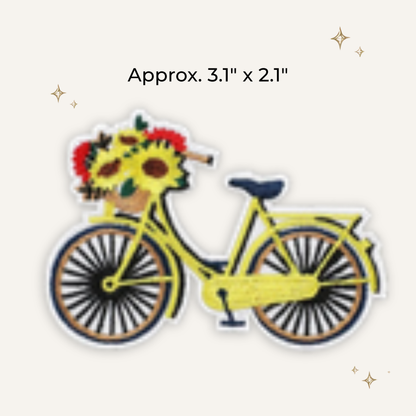 Sunflower Bike Embroidered Patch- RTS