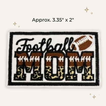 Football Mom Cheetah Embroidered Patch