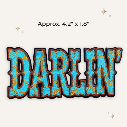 Darlin' Turquoise Embroidered Patch