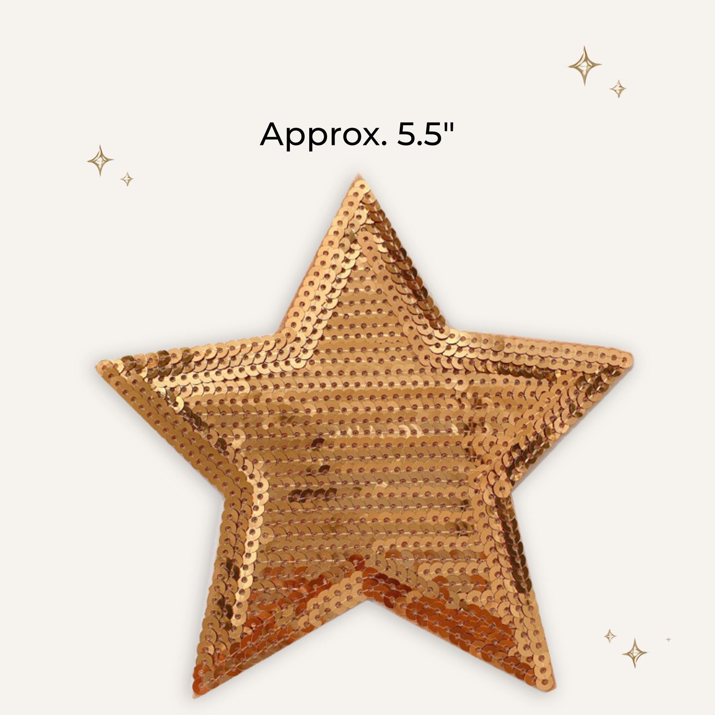 Gold Sequin Star 5.5" Embroidered Patch