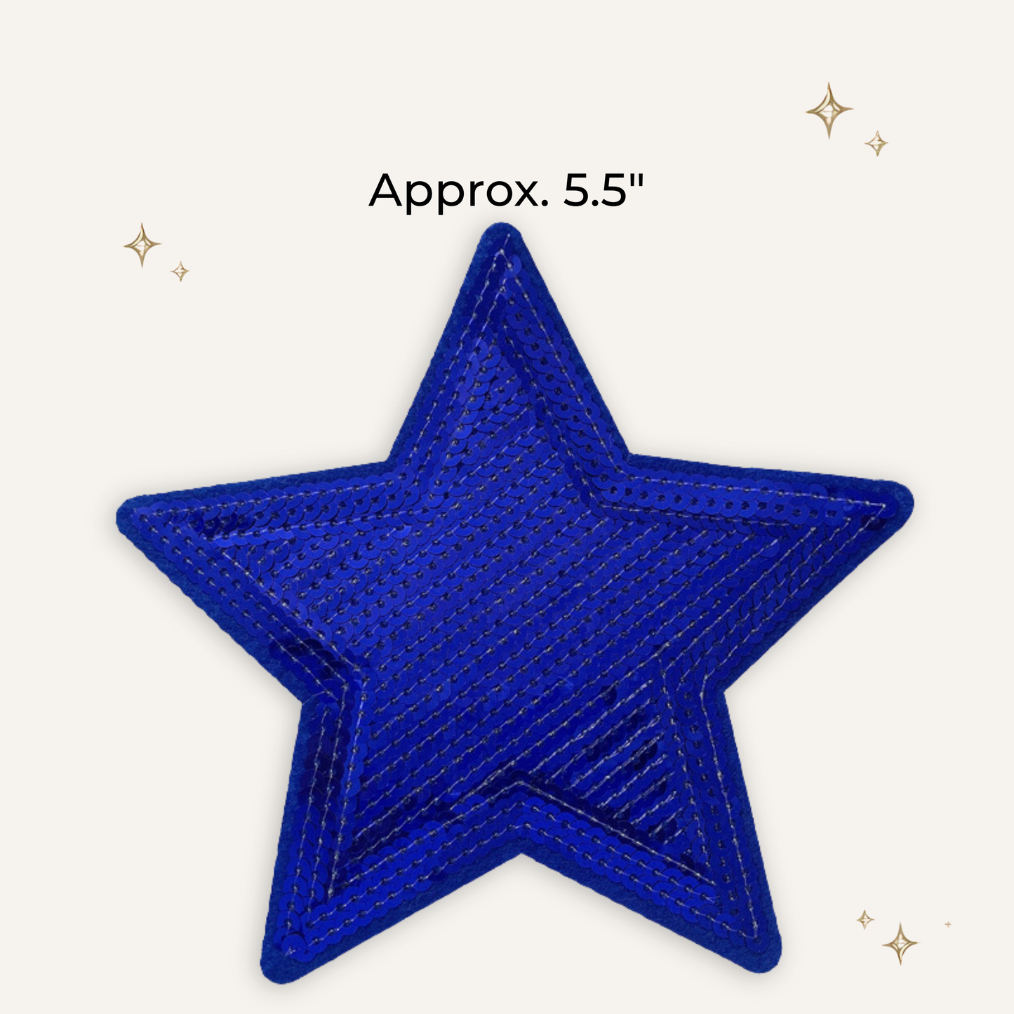 Blue Sequin Star 5.5" Embroidered Patch