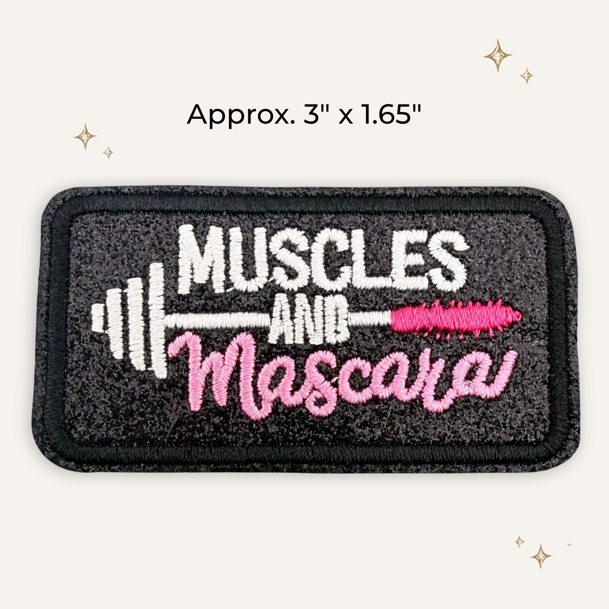 Muscles & Mascara Glitter Embroidered Patch
