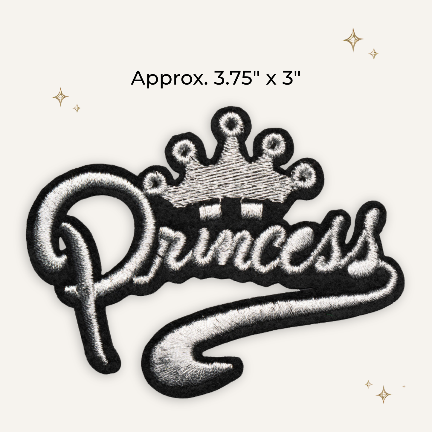 Princess B&W Embroidered Patch- RTS