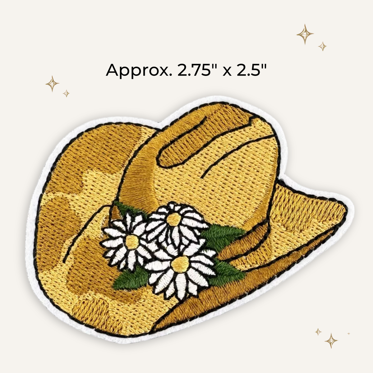Cowboy Daisy Hat Embroidered Patch