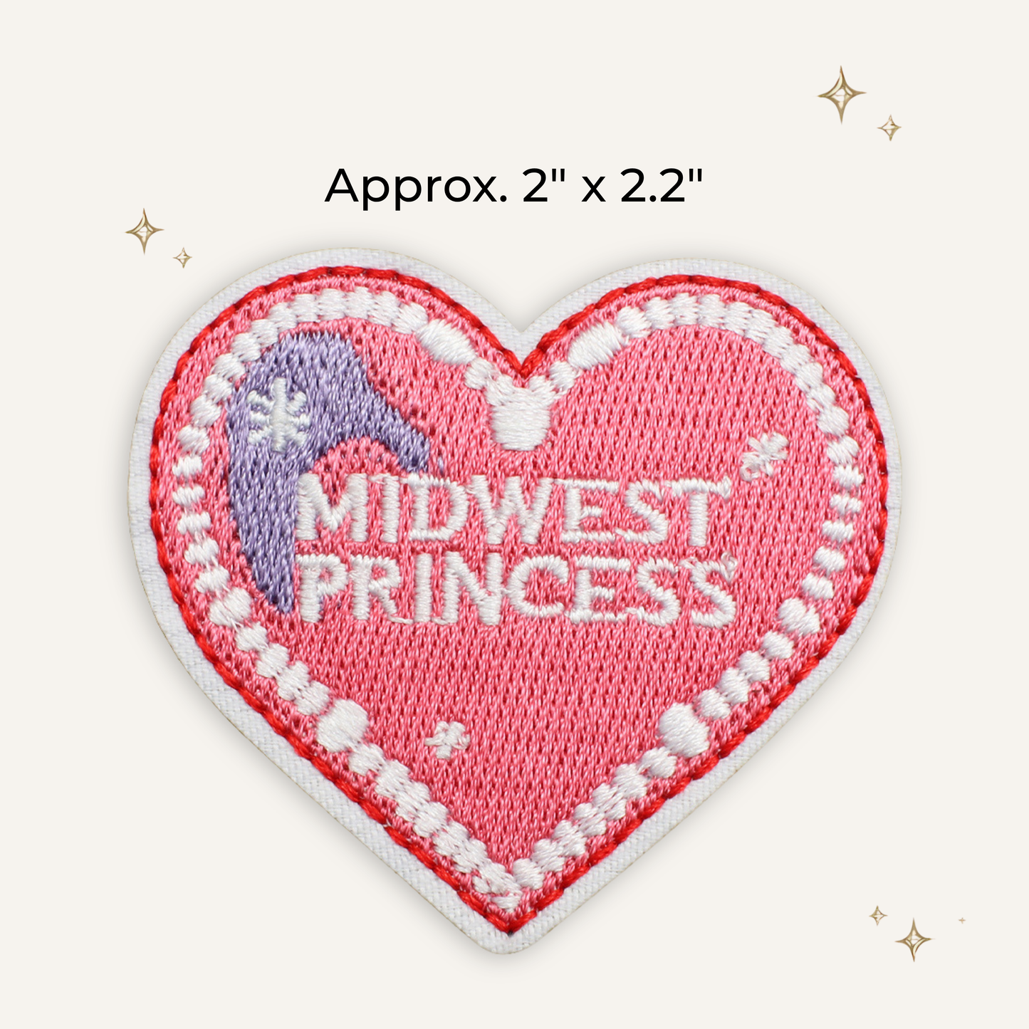 Midwest Princess Heart Embroidered Patch