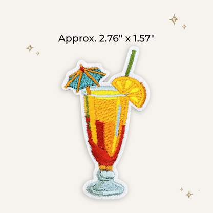 Tropical Orange Drink Lg Embroidered Patch