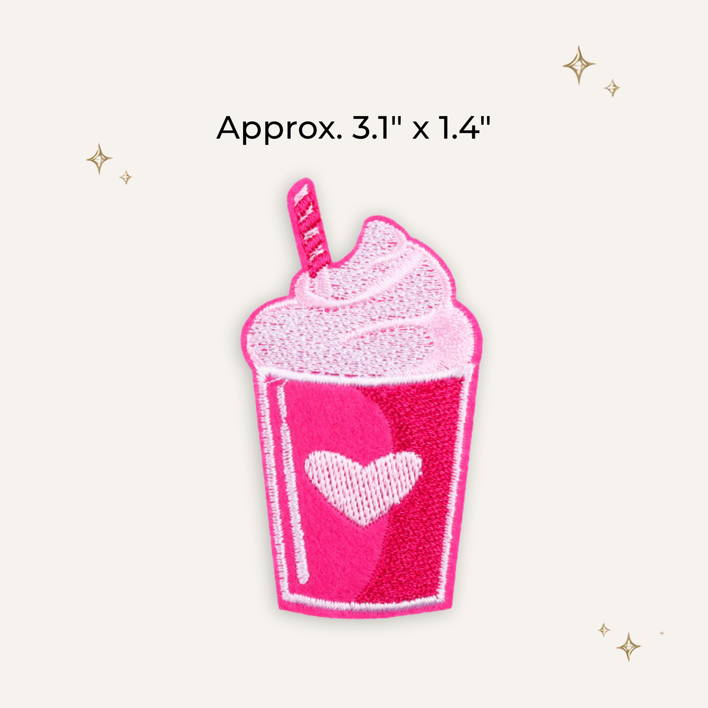Pink Coffee Embroidered Patch
