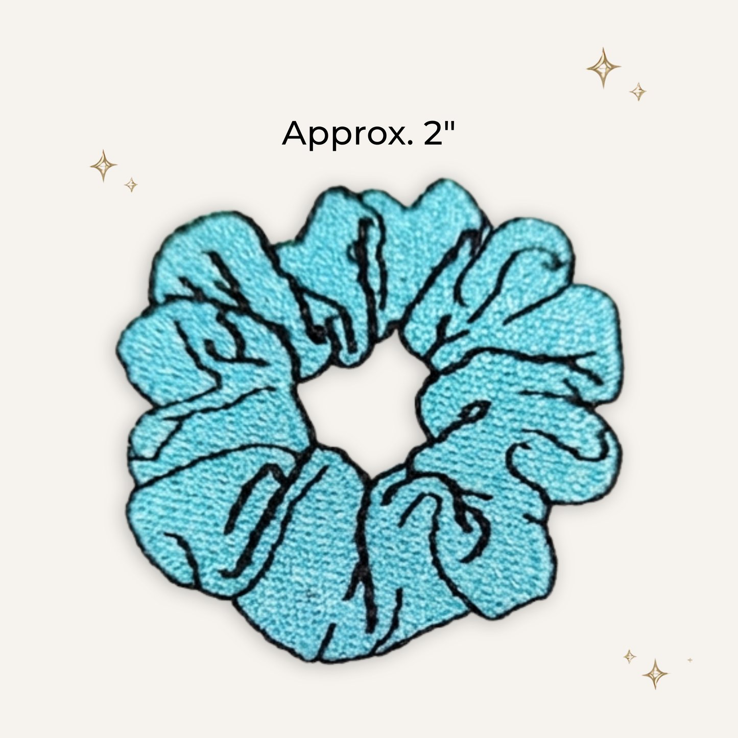 Scrunchie Turquoise Embroidered Patch