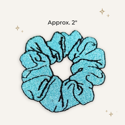 Scrunchie Turquoise Embroidered Patch
